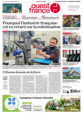 Cover of Ouest France (La Roche-sur-Yon - Fontenay-le-Comte)