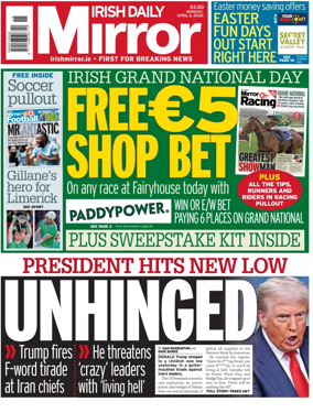 Cover of Irish Daily Mirror