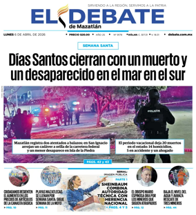 Cover of El Debate de Mazatlan