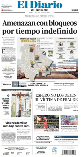 Cover of El Diario de Chihuahua
