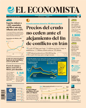 Cover of El Economista (Mexico)