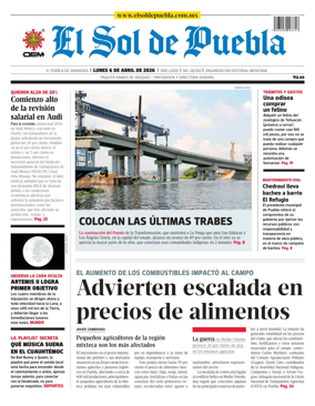 Cover of El Sol de Puebla