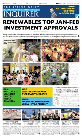 Cover of Philippine Daily Inquirer