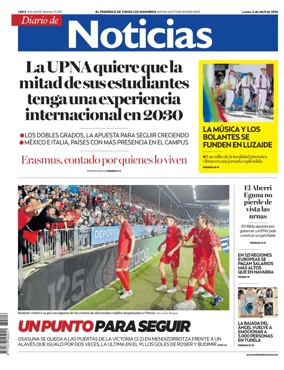 Cover of Diario de Noticias (Spain)