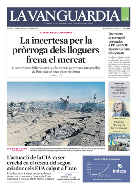 Cover of La Vanguardia (Catala)
