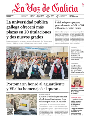 Cover of La Voz de Galicia (Lugo)