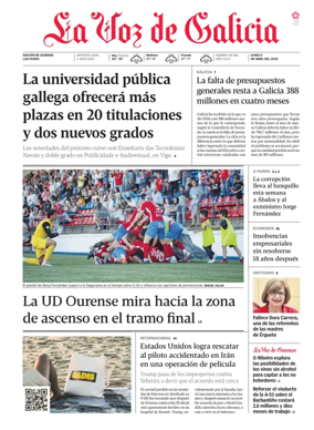 Cover of La Voz de Galicia (Ourense)