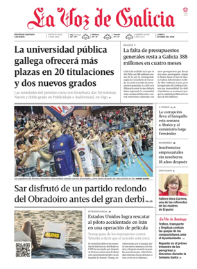 Cover of La Voz de Galicia (Santiago)