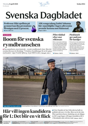 Cover of Svenska Dagbladet