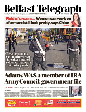 Cover of Belfast Telegraph