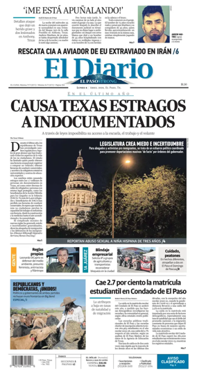Cover of El Diario de El Paso