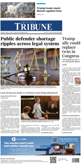 Cover of Great Falls Tribune