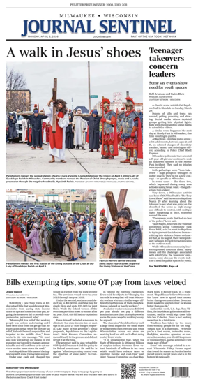 Cover of Milwaukee Journal Sentinel