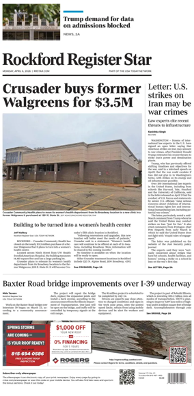 Cover of Rockford Register Star