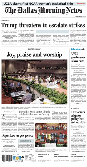 Cover of The Dallas Morning News