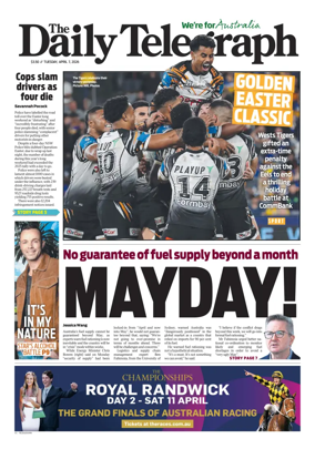 Cover of The Daily Telegraph (Sydney)