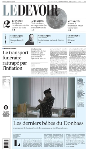 Cover of Le Devoir