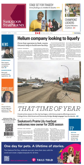 Cover of Saskatoon StarPhoenix