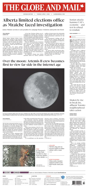 Cover of The Globe and Mail (Ontario Edition)