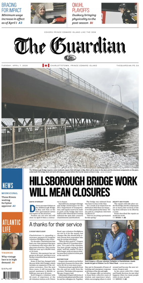 Cover of The Guardian (Charlottetown)