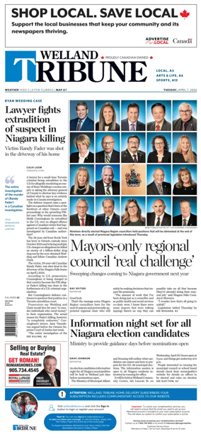 Cover of The Welland Tribune