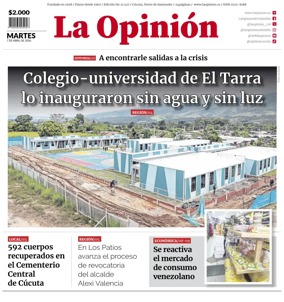 Cover of La Opinion