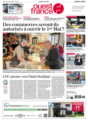 Cover of Ouest France (Angers / Segre)