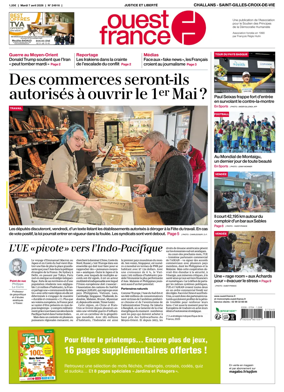 Cover of Ouest France (Challans / Saint-Gilles-Croix-de-Vie)