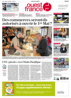 Cover of Ouest France (Cholet)