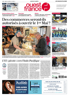 Cover of Ouest France (Les Sables-d'Olonne)