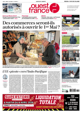 Cover of Ouest France (Redon / Pays de Vilaine)
