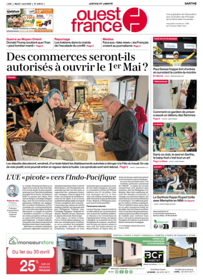 Cover of Ouest France (Sarthe)