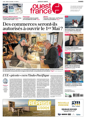 Cover of Ouest France (Vannes)