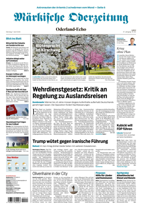Cover of Markische Oderzeitung Oderland-Echo