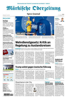 Cover of Markische Oderzeitung Spree-Journal