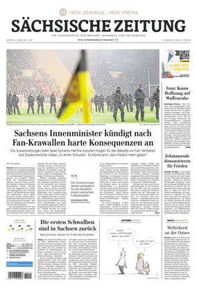 Cover of Sachsische Zeitung (Meissen Radebeul und das Elbland)