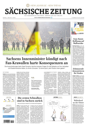 Cover of Sachsische Zeitung (Pirna Sebnitz)