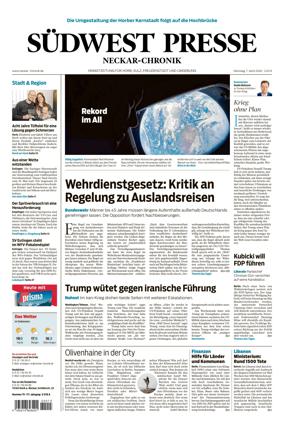 Cover of SUDWEST PRESSE - Neckar-Chronik