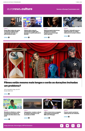 Cover of Euronews Culture and Sport (Portuguese)