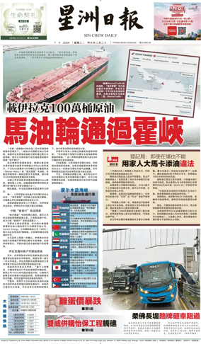 Cover of Sin Chew Daily - Sabah Edition