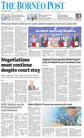 Cover of The Borneo Post (Sabah)