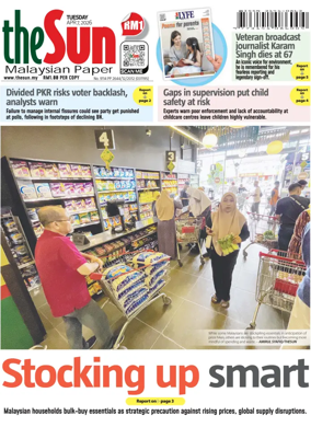 Cover of The Sun (Malaysia)