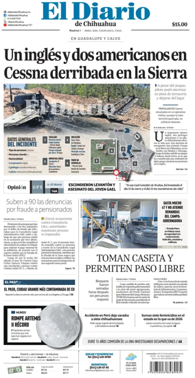 Cover of El Diario de Chihuahua