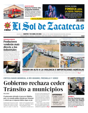 Cover of El Sol de Zacatecas