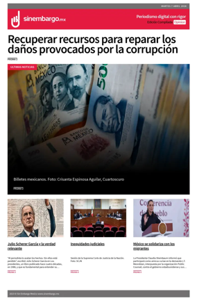 Cover of Sin Embargo Opinion