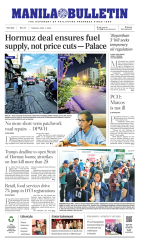 Cover of Manila Bulletin