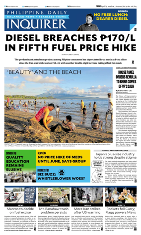 Cover of Philippine Daily Inquirer