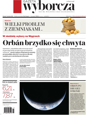 Cover of Gazeta Wyborcza Stoleczna