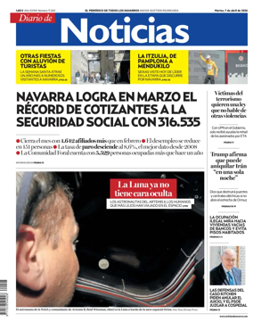 Cover of Diario de Noticias (Spain)