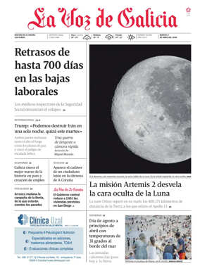 Cover of La Voz de Galicia (A Coruna)